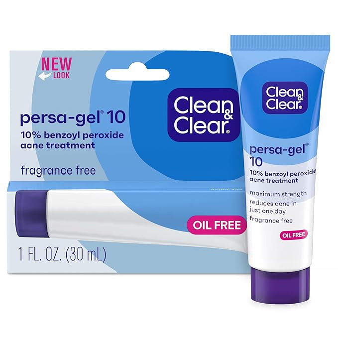 Clean & Clear Persa-Gel 10 Oil-Free Acne Spot Treatment with Maximum Strength 10% Benzoyl Peroxid... | Amazon (US)