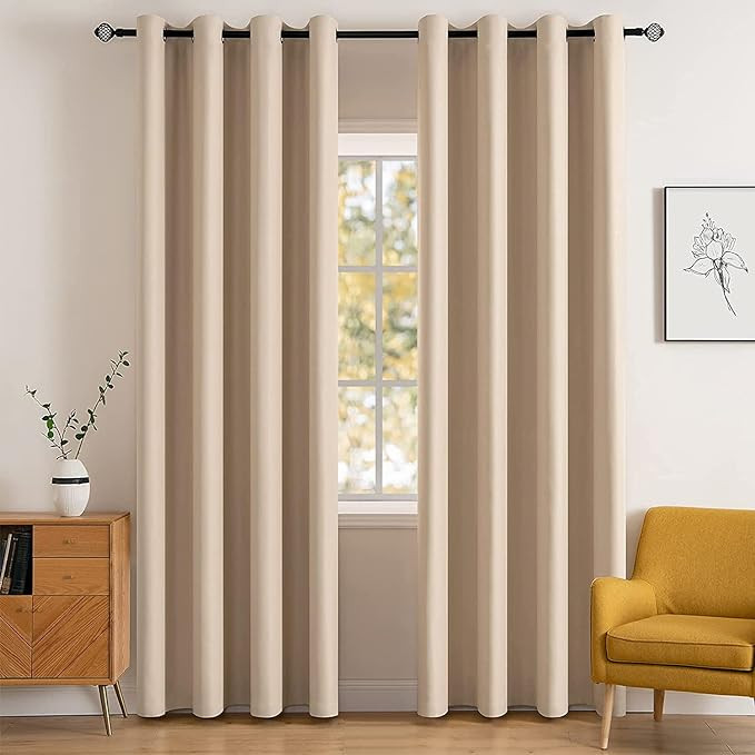 MIULEE Room Darkening Curtains Thermal Insulated Black Out Drapes Solid Window Treatment Long Gro... | Amazon (US)