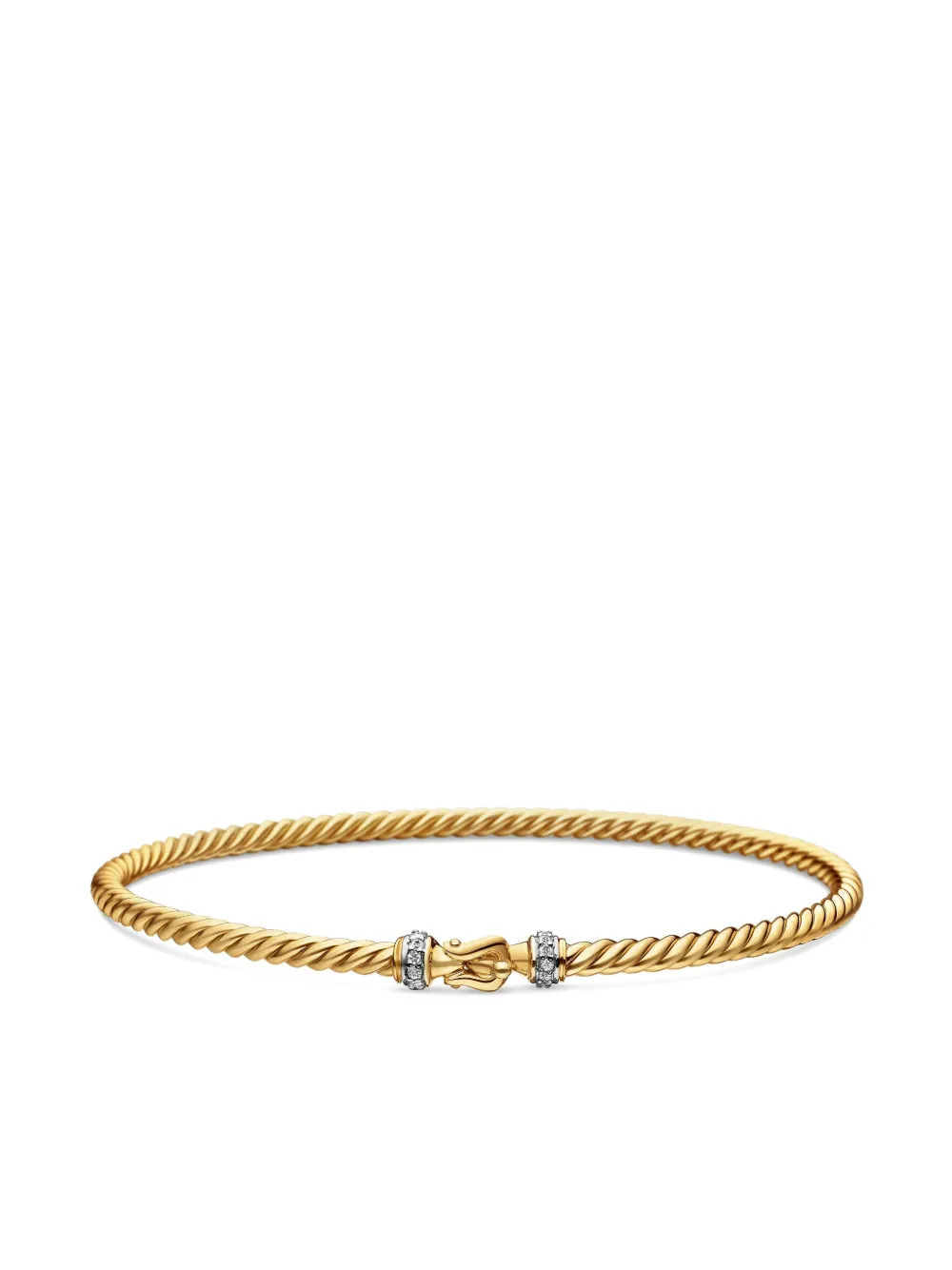 David Yurman 버클 클래식 케이블 18K 옐로 골드 다이아몬드 브레이슬릿 2.6mm |... | Farfetch Global