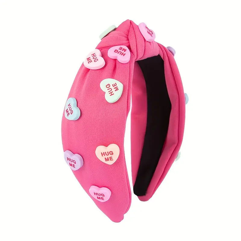 Valentine's Day Hair Accessories Heart Pattern Decorative Knotted Band Wide Brimmed Non Slip Head... | Temu Affiliate Program