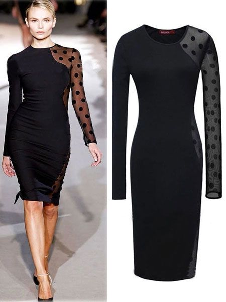 Black Lace Bodycon Dress | Milanoo