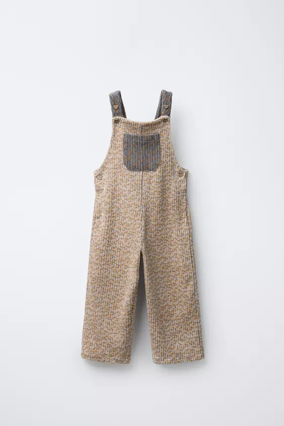 LONG FLORAL CORDUROY OVERALLS | Zara US