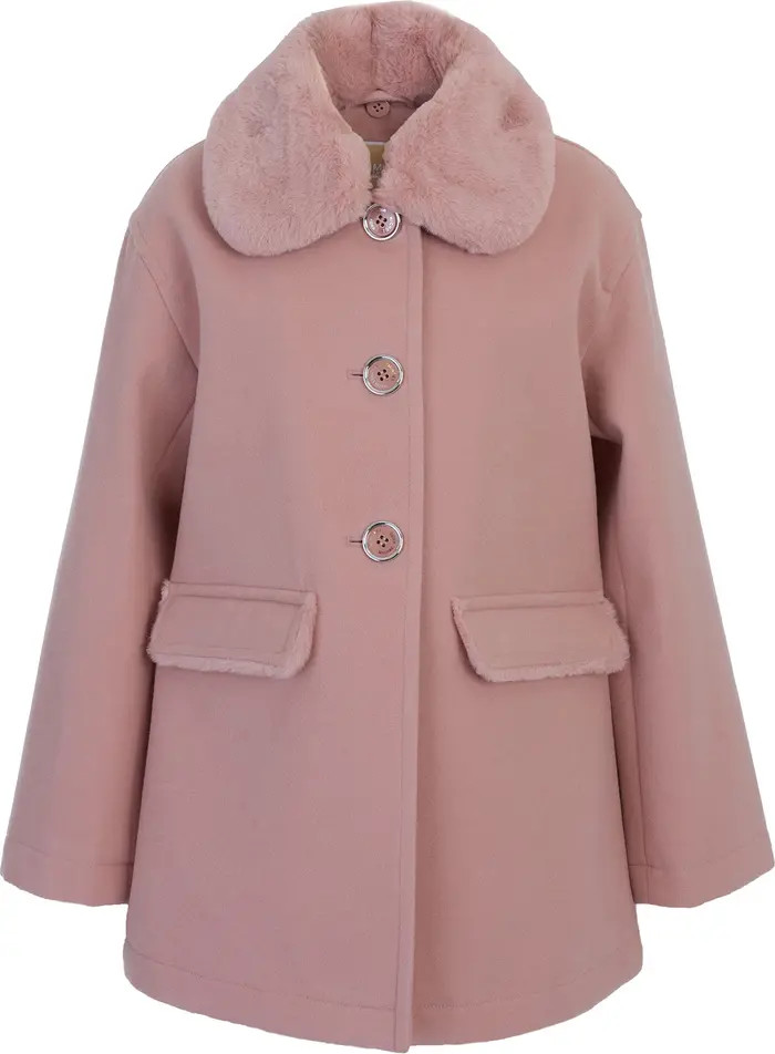 Michael Kors Kids' Faux Fur Collar Wool Coat | Nordstromrack | Nordstrom Rack