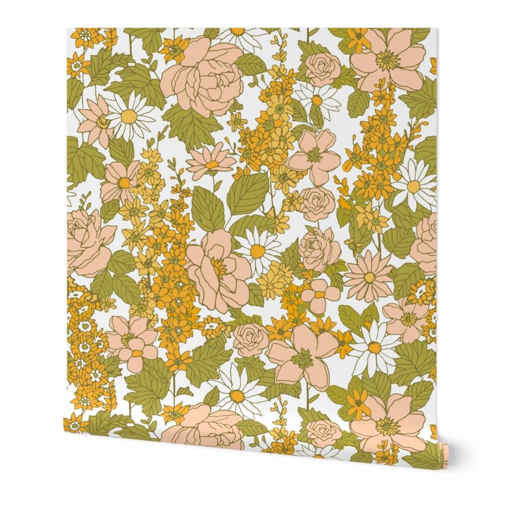 Vintage Muted Floral Wallpaper | Shutterfly