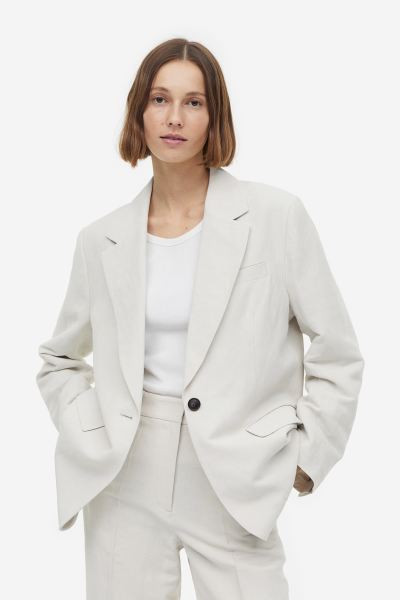 Oversized Silk-blend Jacket | H&M (US + CA)