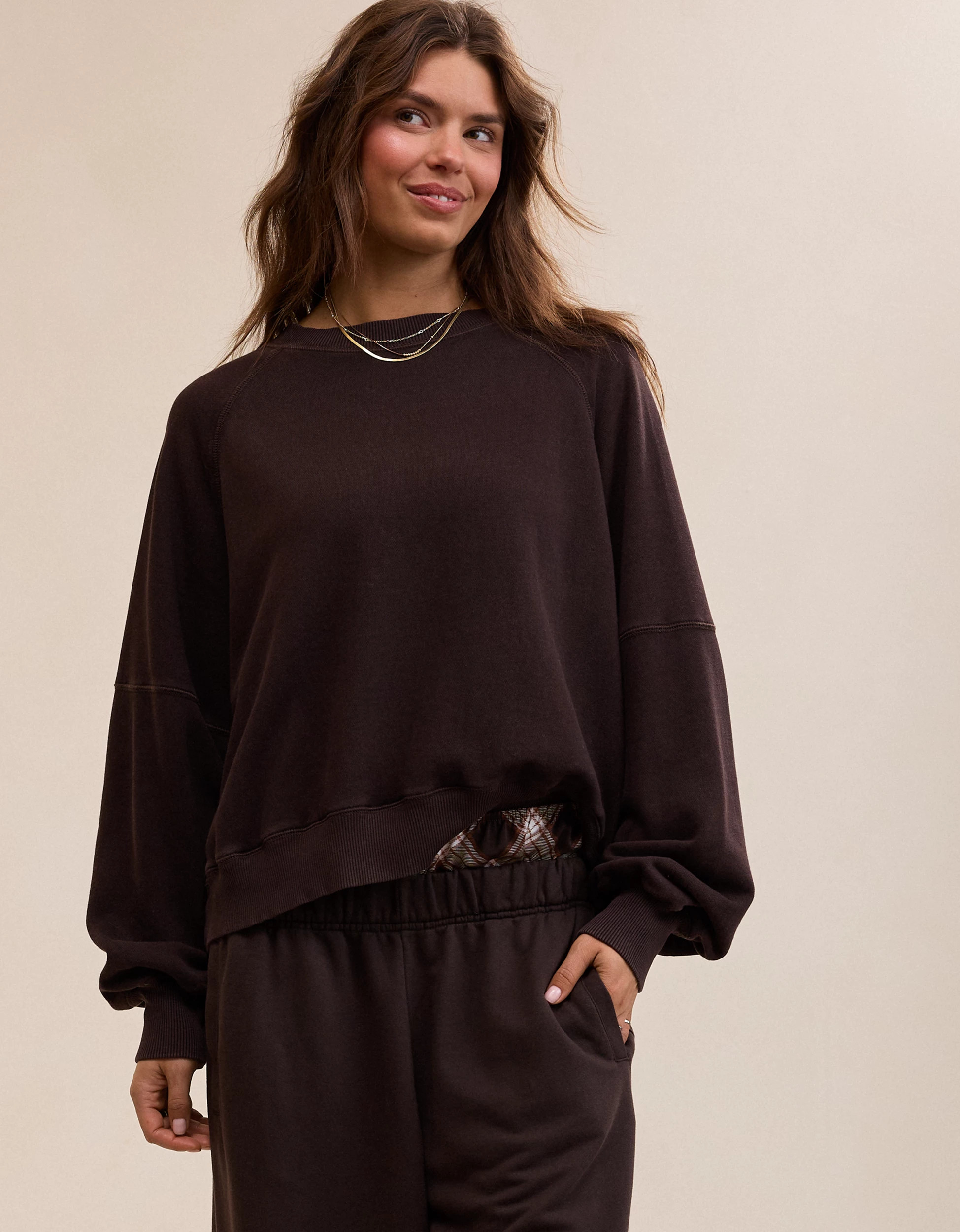 New + Matching Set Aerie Go-To Classic Length Crew Sweatshirt | American Eagle Outfitters (US & CA)
