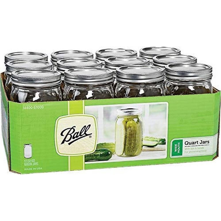 Ball Mason 32 oz Wide Mouth Jars with Lids and Bands, Set of 12 Jars. | Walmart (US)