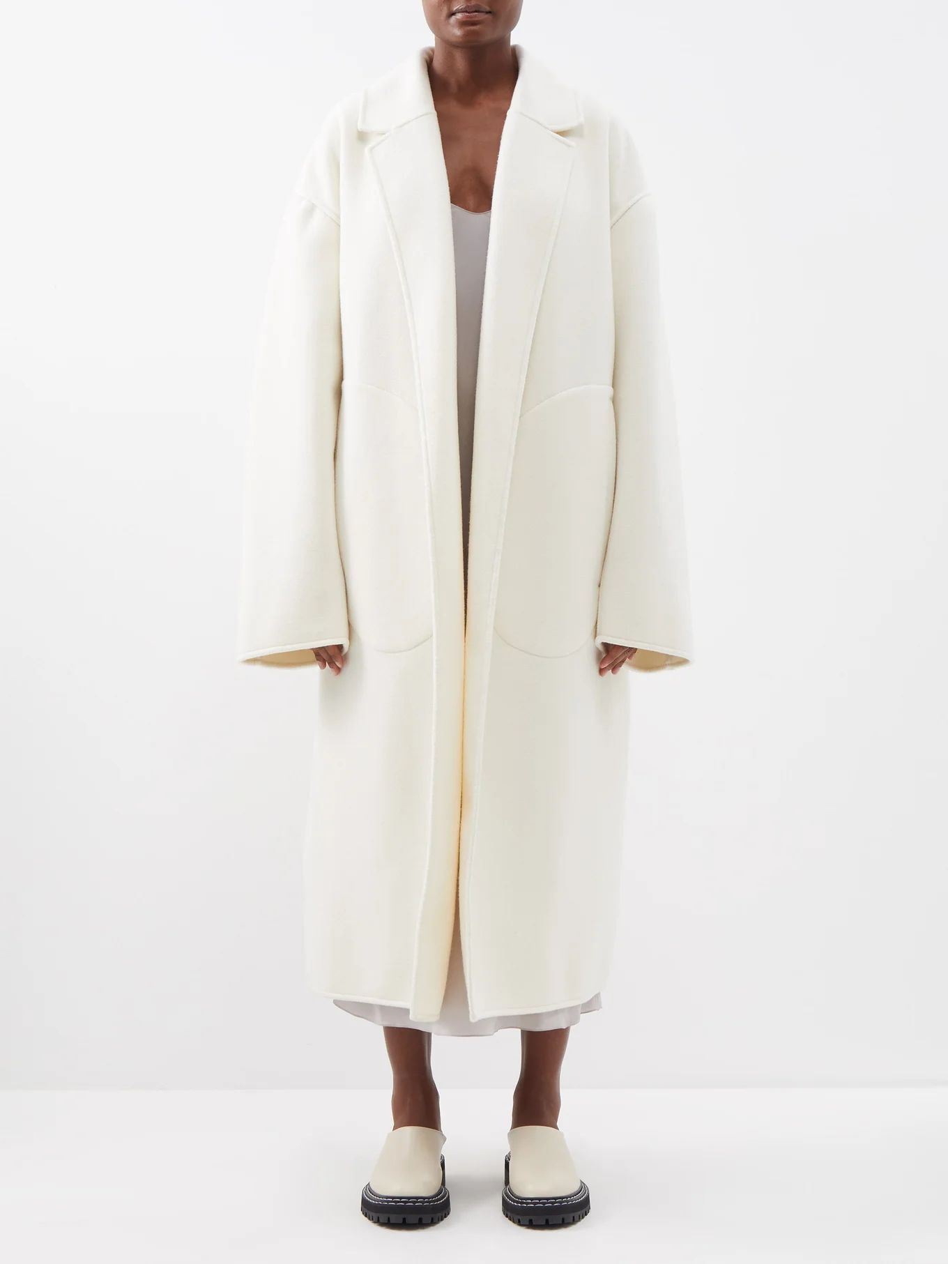 Exaggerated-shoulder wool coat | Matches (UK)