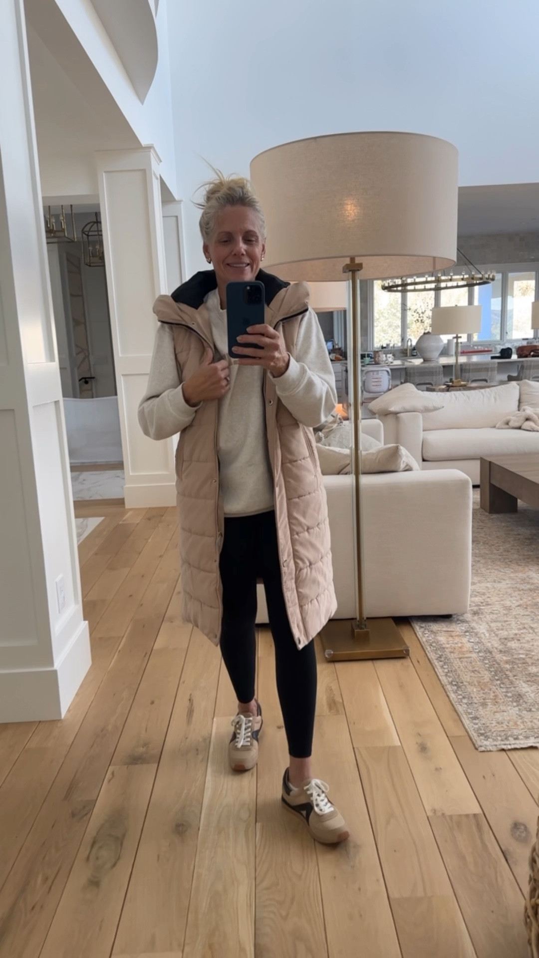 Fall fashion! Puffer best, long vest, vitality leggings, comfy sweatshirt, brown shoes

#LTKOver40 #LTKActive #LTKFitness