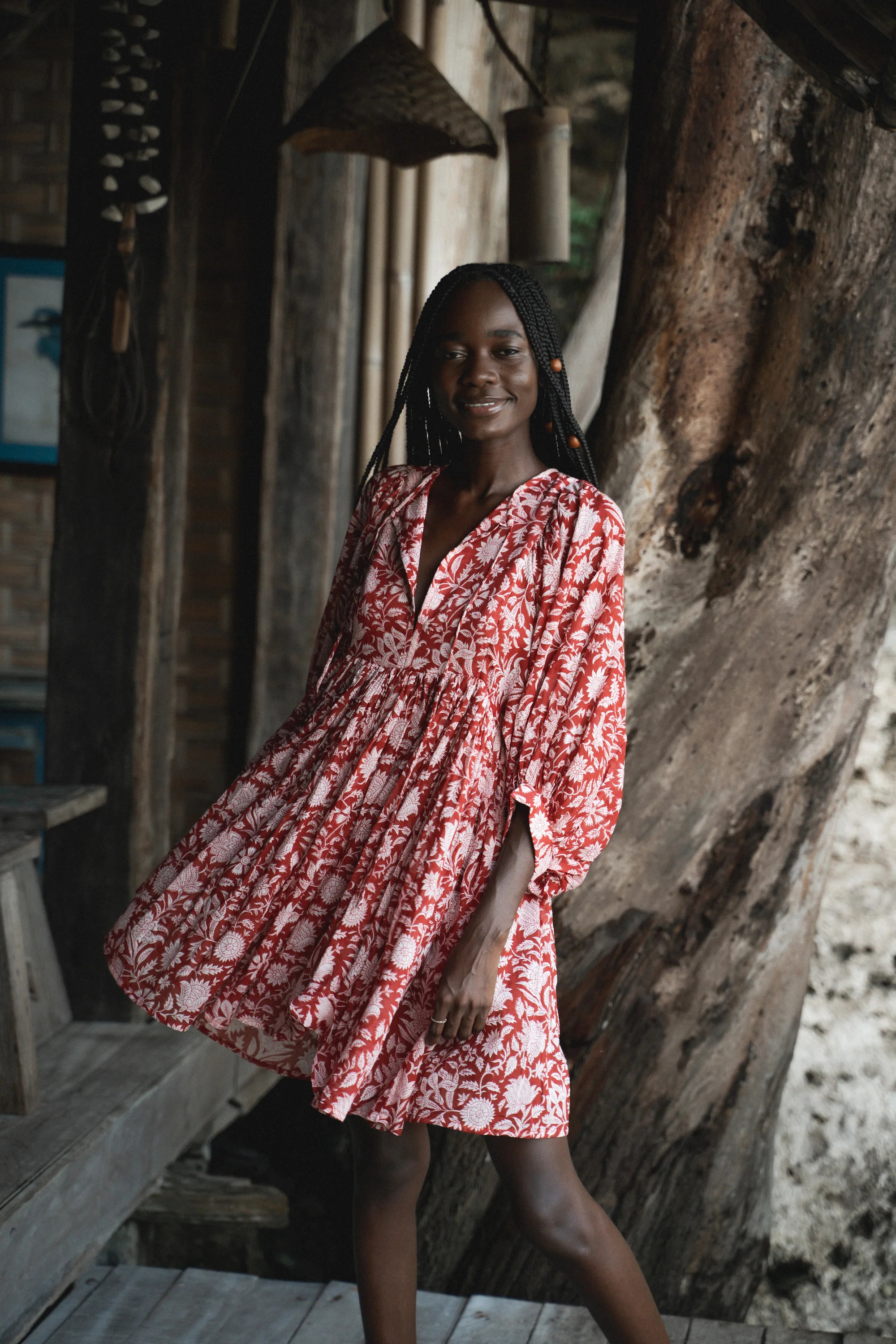 Kyra Mini Dress ~ Saffron | Handcrafted Heritage, Conscious Design | Daughters of India