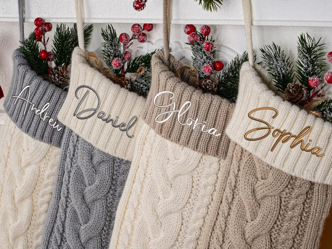 Personalized Christmas Stockings,Embroidered Christmas Stocking,2024 Family Xmas Stockings with N... | Etsy (US)