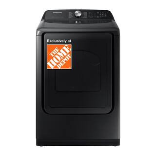 Samsung 7.4 cu.ft. Smart vented Electric Dryer with Steam Sanitize+ in Brushed Black DVE52A5500V ... | The Home Depot