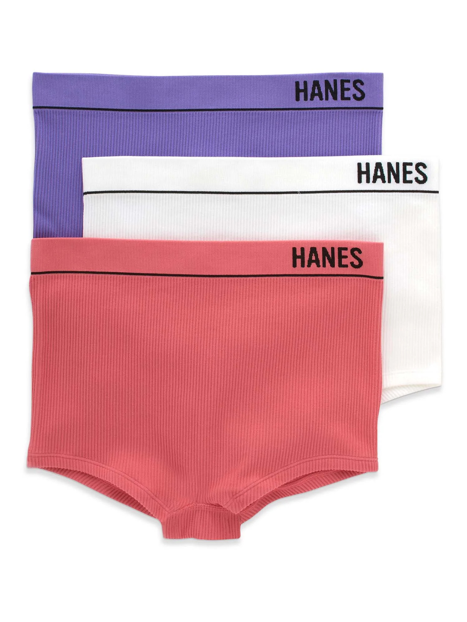 Hanes Originals Women's Seamless Rib Boyfit Underwear, 3-Pack - Walmart.com | Walmart (US)