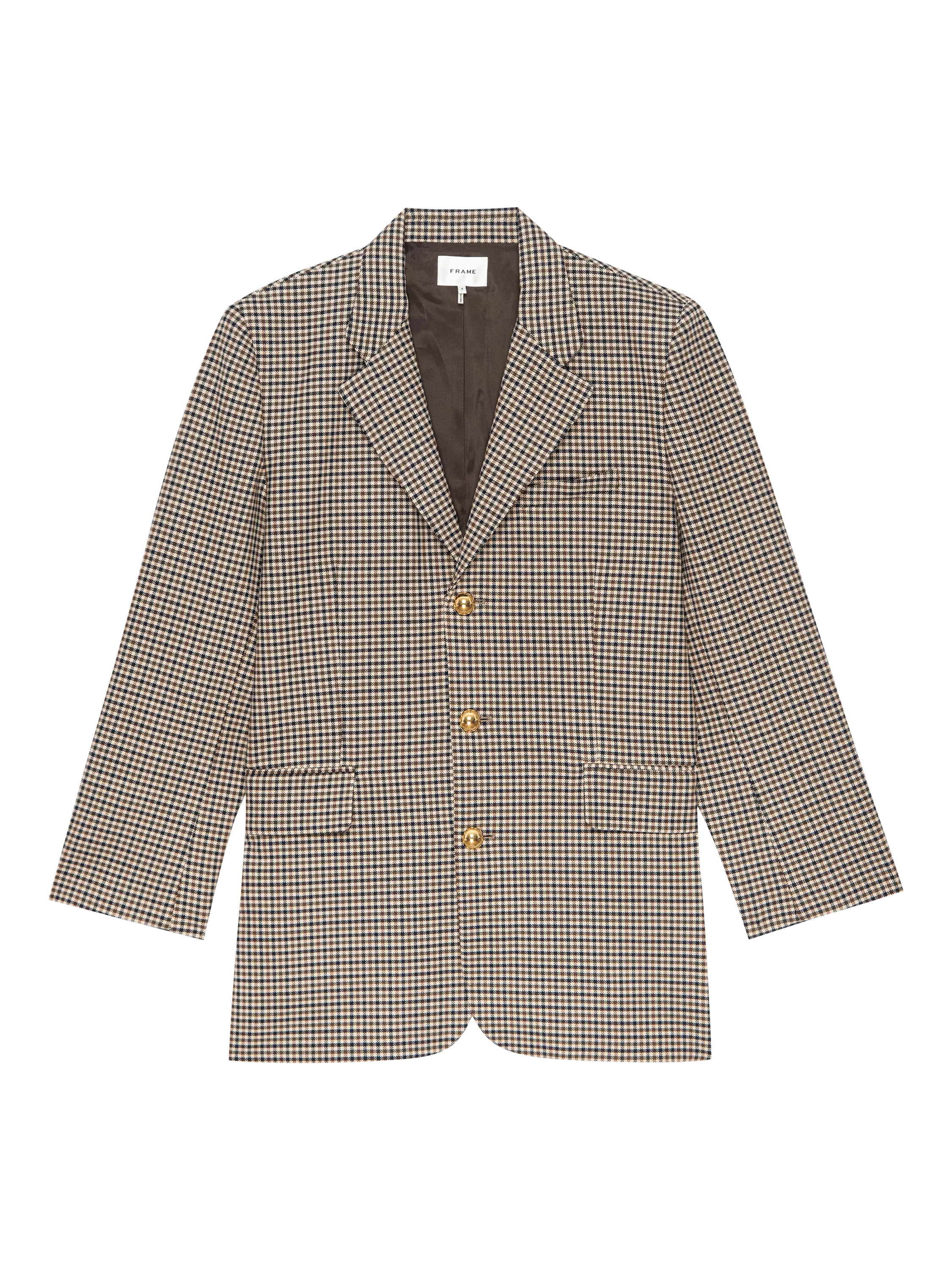 FRAME Houndstooth Oversized Check Print Blazer | John Lewis (UK)
