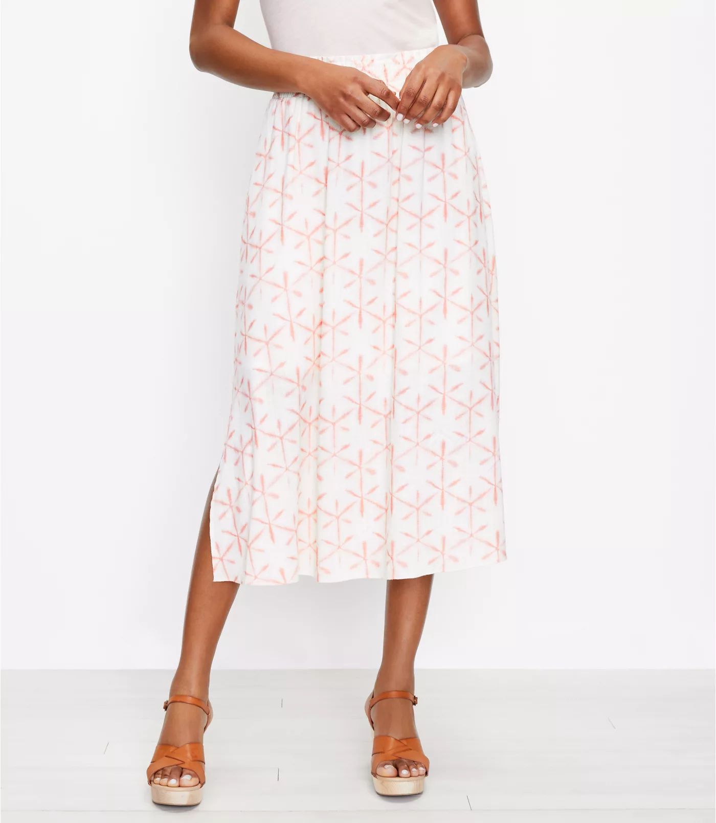 Tie Dye Pull On Midi Skirt | LOFT | LOFT