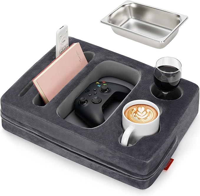 INNO STAGE Couch Cup Holder Pillow - Sofa Cup Holder with Stainless Steel Bowl Couch Drink Caddy ... | Amazon (US)