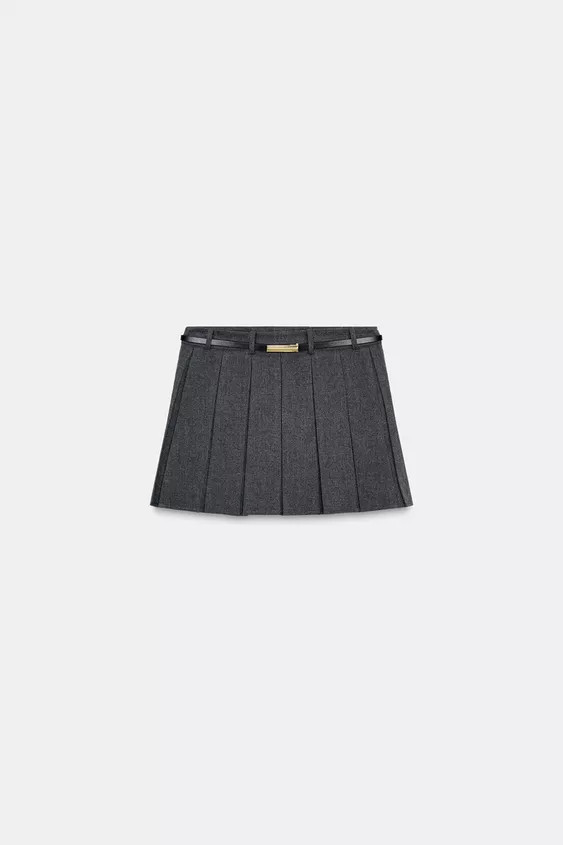 PLEATED SKORT WITH BELT | Zara US