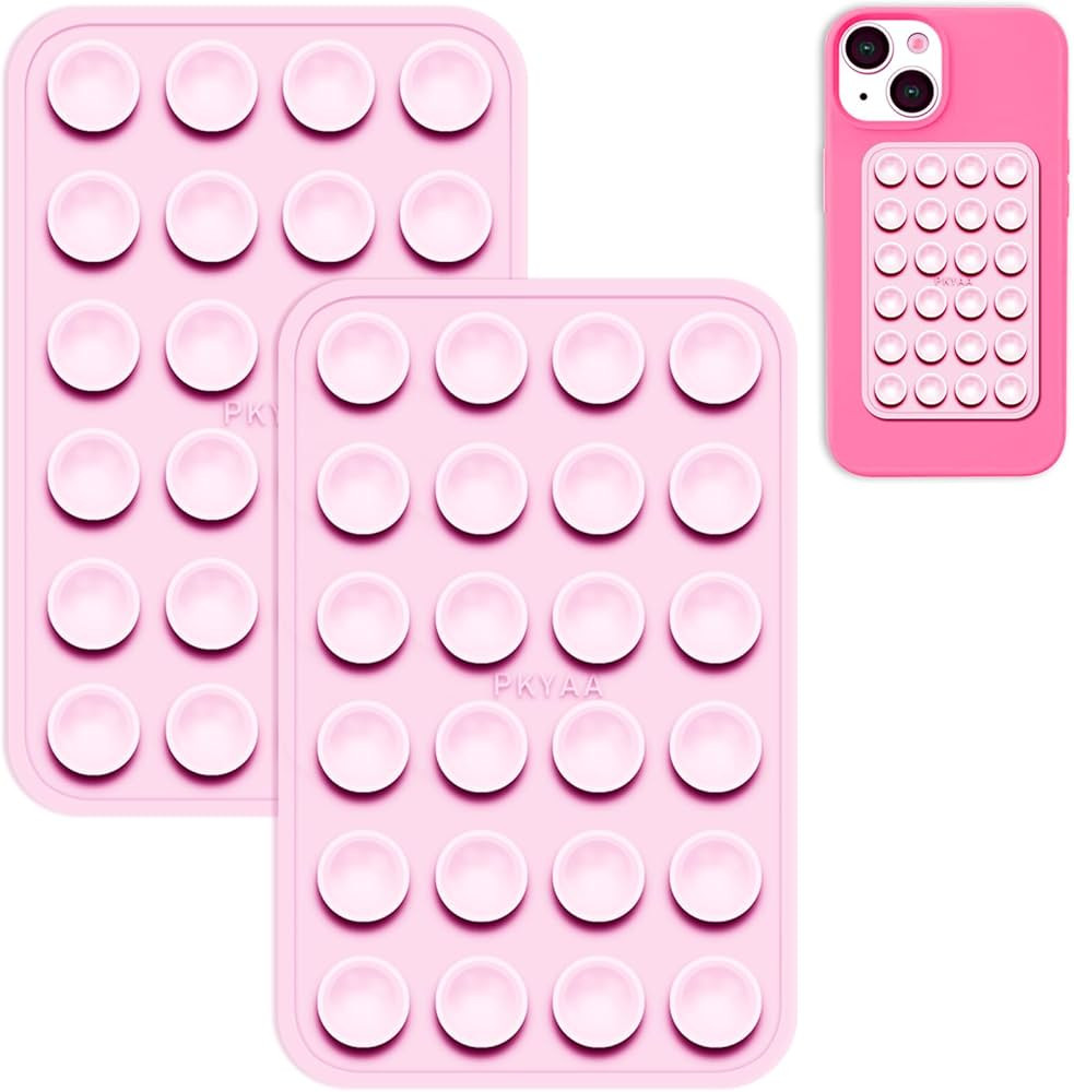 PKYAA 2 Pack Silicone Suction Phone Case Adhesive Mount, Strong Grip Holder for Selfies and Video... | Amazon (US)