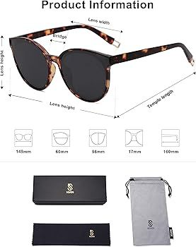 Amazon.com: SOJOS Fashion Round Sunglasses for Women Men Oversized Vintage Shades SJ2057, Tortois... | Amazon (US)