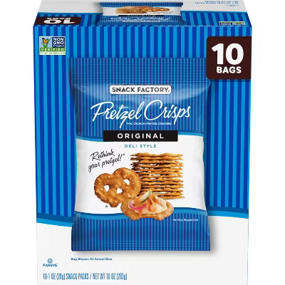 Snack Factory Pretzel Crisps Original Snacks - 10oz/10ct | Target