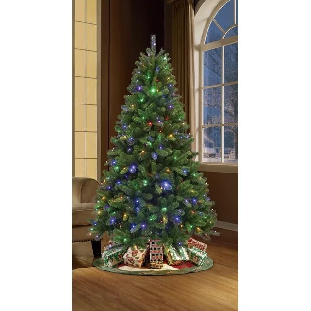 Pre-Lit 400 Color Changing LED Lights Valley Spruce Artificial Christmas Tree, 7 ft, by Holiday T... | Walmart (US)
