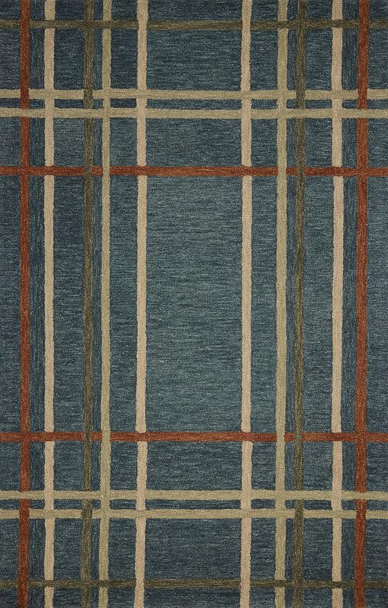 Loloi Magnolia Home by Joanna Gaines Waylon Collection WAY-01 Denim/Multi 3'-6" x 5'-6" Accent Ru... | Amazon (US)
