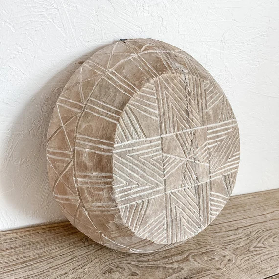 French Farmhouse Antique Carved Wood Bowl/ Rustic Farmhouse Serving Charcuterie Platter/Hygge Hom... | Etsy (US)