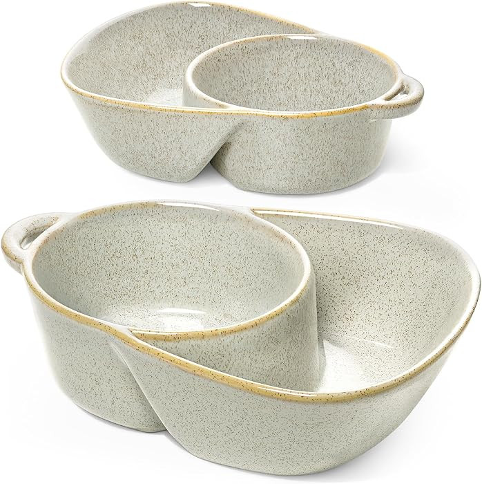 LE TAUCI Chip and Dip Bowls, Anti-Soggy Cereal Bowl, Soup and Side/Cracker Bowls Sets for Breakfa... | Amazon (US)