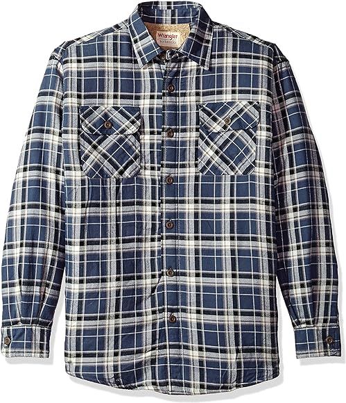 Wrangler Authentics Men's Long Sleeve Sherpa Lined Shirt Jacket | Amazon (US)
