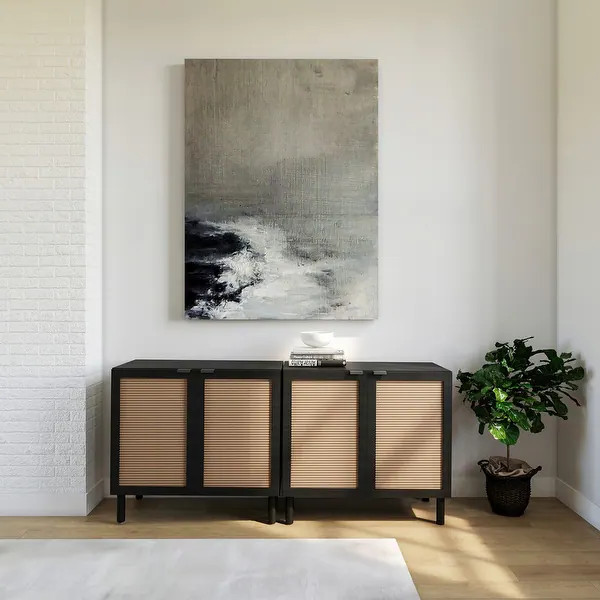 The Orre 2-Door Cabinet is a versatile addition to any room in your home. Featuring synthetic rat... | Bed Bath & Beyond