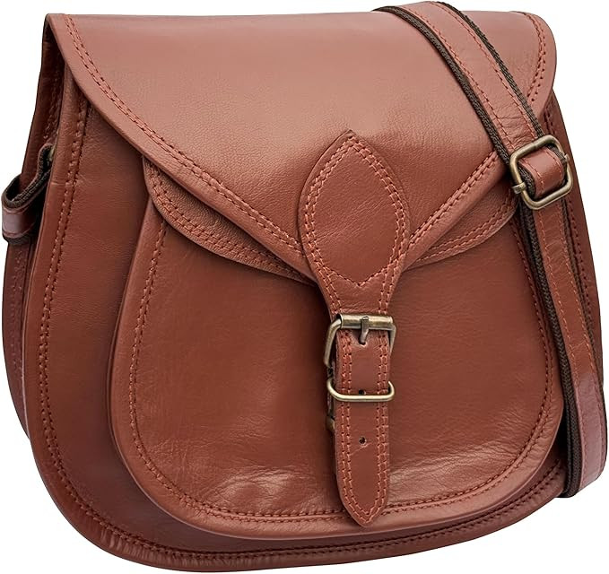 RUSTIC TOWN Leather Crossbody Satchel Bag Vintage Purses Handbags for Women | Amazon (US)