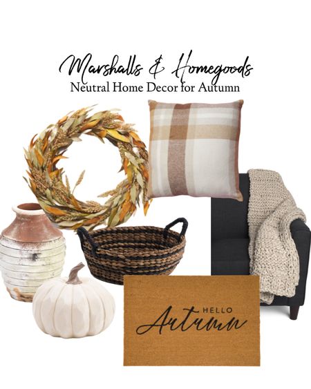 Neutral Home Decor from Marshalls. Find the Harvest pillow and wreath from Homegoods, linked in Instagram stories and highlights. #autumn #homedecor #cozy #textures #neutral #falldecor 

#LTKSeasonal #LTKunder50 #LTKstyletip