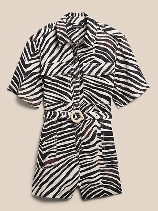 Linen Safari Romper | Banana Republic (US)