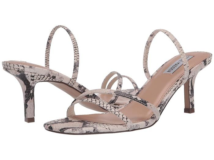 Steve Madden Loft Heeled Sandal (Beige Snake) Women's Shoes | Zappos