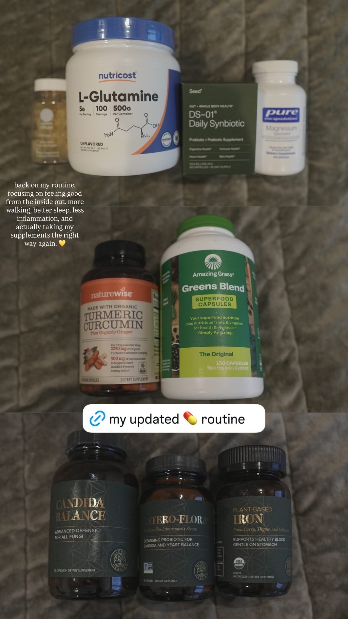 Wellness Routine Reset

Back in my routine and feeling so much better already — focusing on gut health, inflammation, and simple habits that actually fit mom life. ✨💛
Linking everything I use daily:

🧡 Morning Essentials
– Electrolytes for hydration
– Berberine + WonderBurn for inflammation + cravings
– Probiotic + L-glutamine for gut health
– Greens + collagen for skin + digestion

🌙 Nighttime Routine (my fave)
– Magnesium for sleep + soreness
– Calming supplements
– Skincare staples
– Cozy pajamas + my nighttime water cup

🥒 Daily habits that add up:
Walking 7–10k steps, gluten-free meals, more water, less scrolling, more rest.

Everything I use is linked on my LTK if you’re building a simple, realistic wellness routine too. 🤍✨

#LTKfitnessgoals #LTKCyberWeek #LTKmomlife