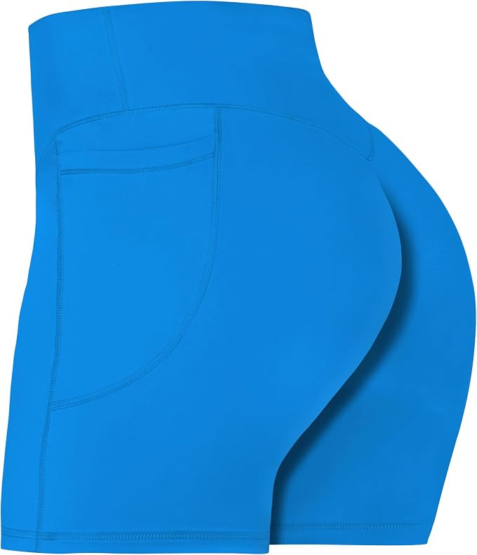 Sunzel No Front Seam Biker Shorts for Women with Pockets, Yoga Workout Gym Bike Shorts with Tummy... | Amazon (US)
