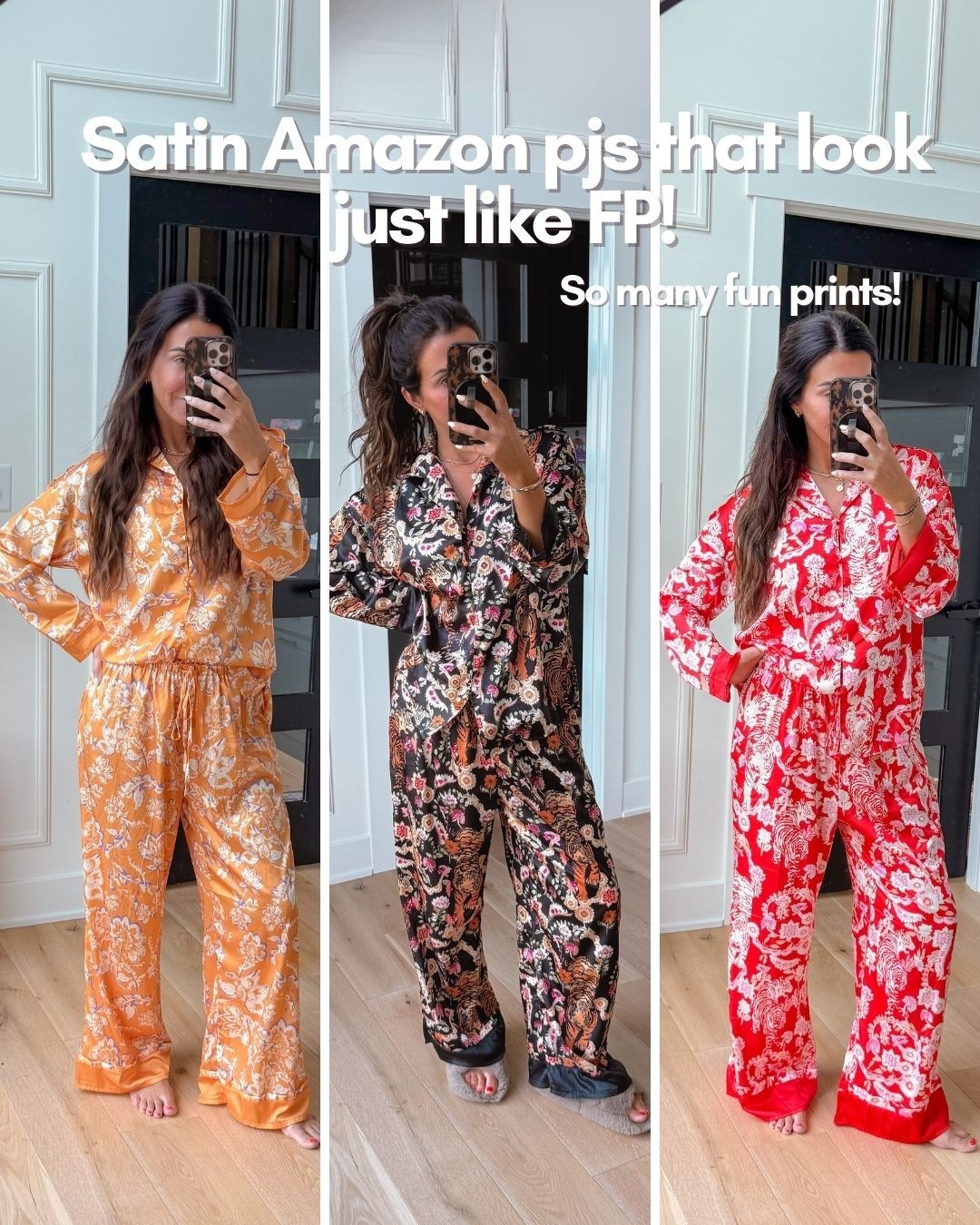 These Amazon satin pajamas look just like free people! They’re available in so many fun prints. I’m wearing a medium.

#LTKFindsUnder50 #LTKGiftGuide
