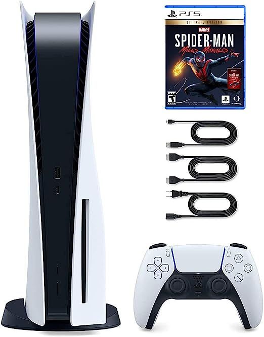 PS5 Disc Gaming Console Bundle: New Disc Version PS5 Console System – Plus: Marvel's Spider-Man... | Amazon (US)