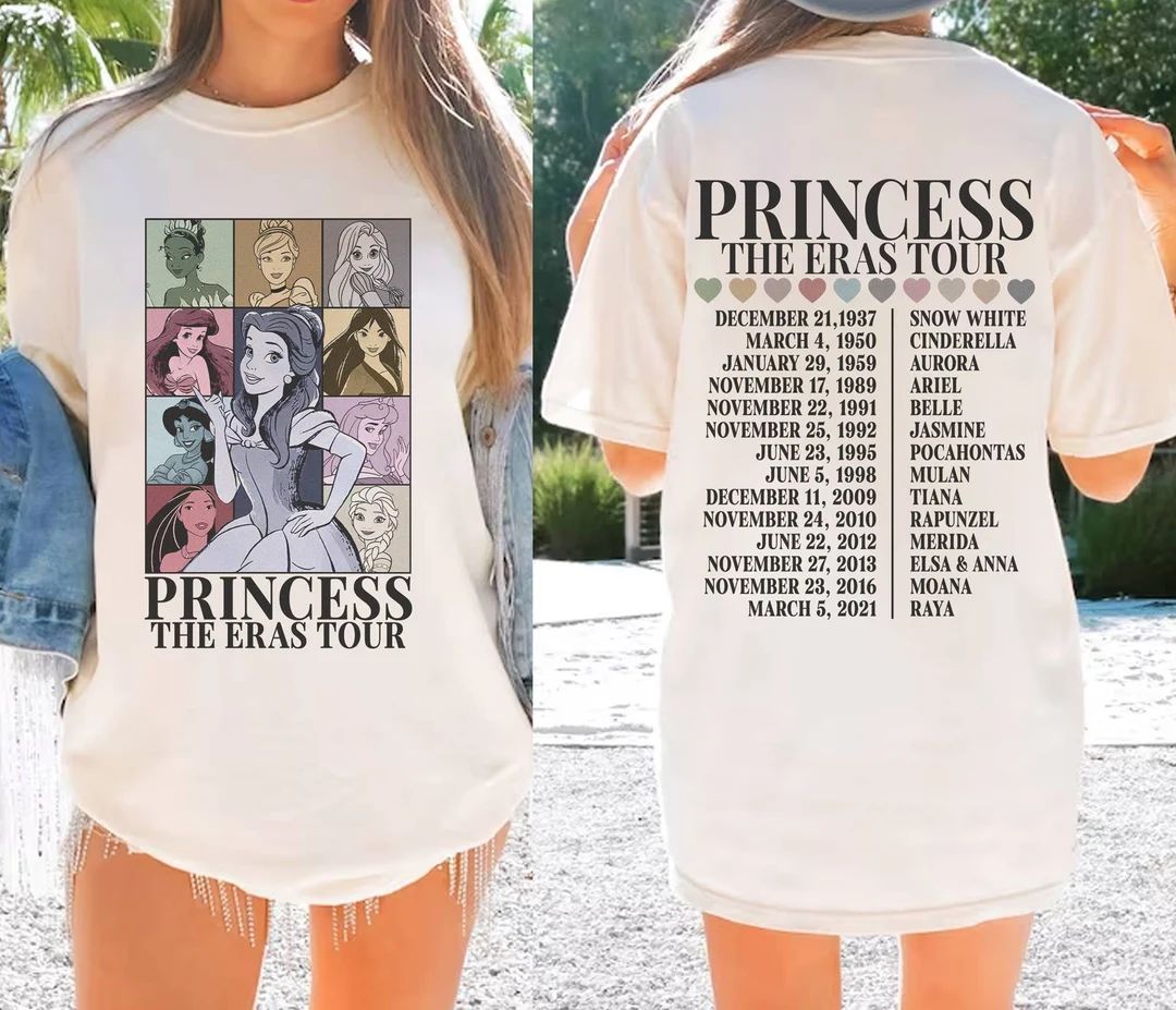 Princess Eras Tour Shirt Disneyland Princess Tour Tee - Etsy | Etsy (US)