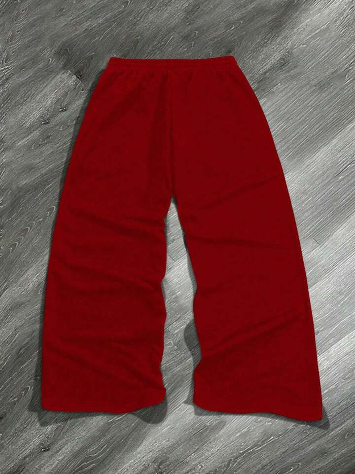 Manfinity Sporsity Men's Loose Slogan Graphic Drawstring Waist Sweatpants, For Rave, Back To Scho... | SHEIN