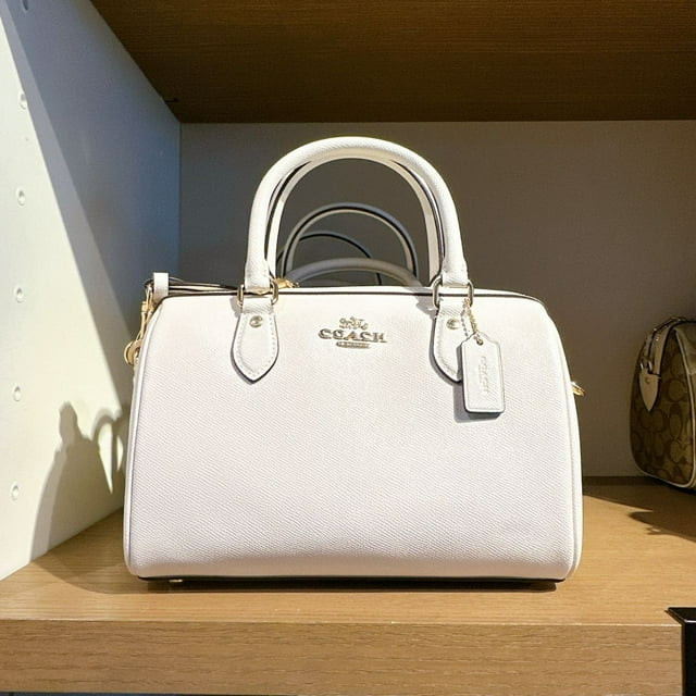 Coach by Coach Women's Crossgrain Leather Satchel Handbag, Chalk | Walmart (US)