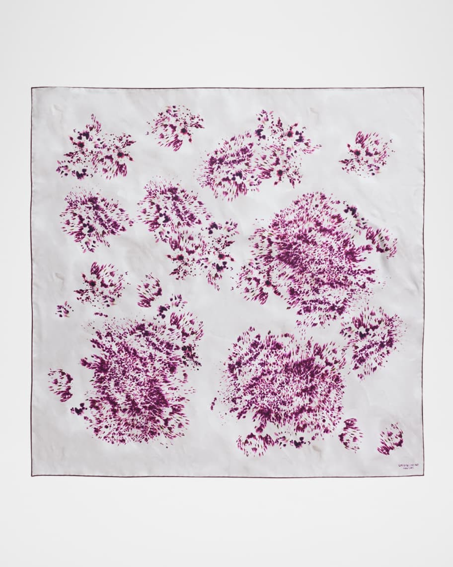 Lafayette 148 New York Spotted Glaze Silk Twill Square Scarf | Neiman Marcus