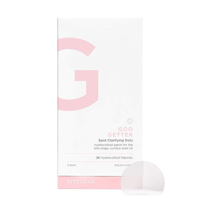Goo Getter by ZitSticka, Hydrocolloid Patch to Drain and Shrink Zits, 36 Patches | Amazon (US)