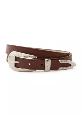 Vince Camuto Women's Soft Femme Western Belt, Brown, Large | Belk