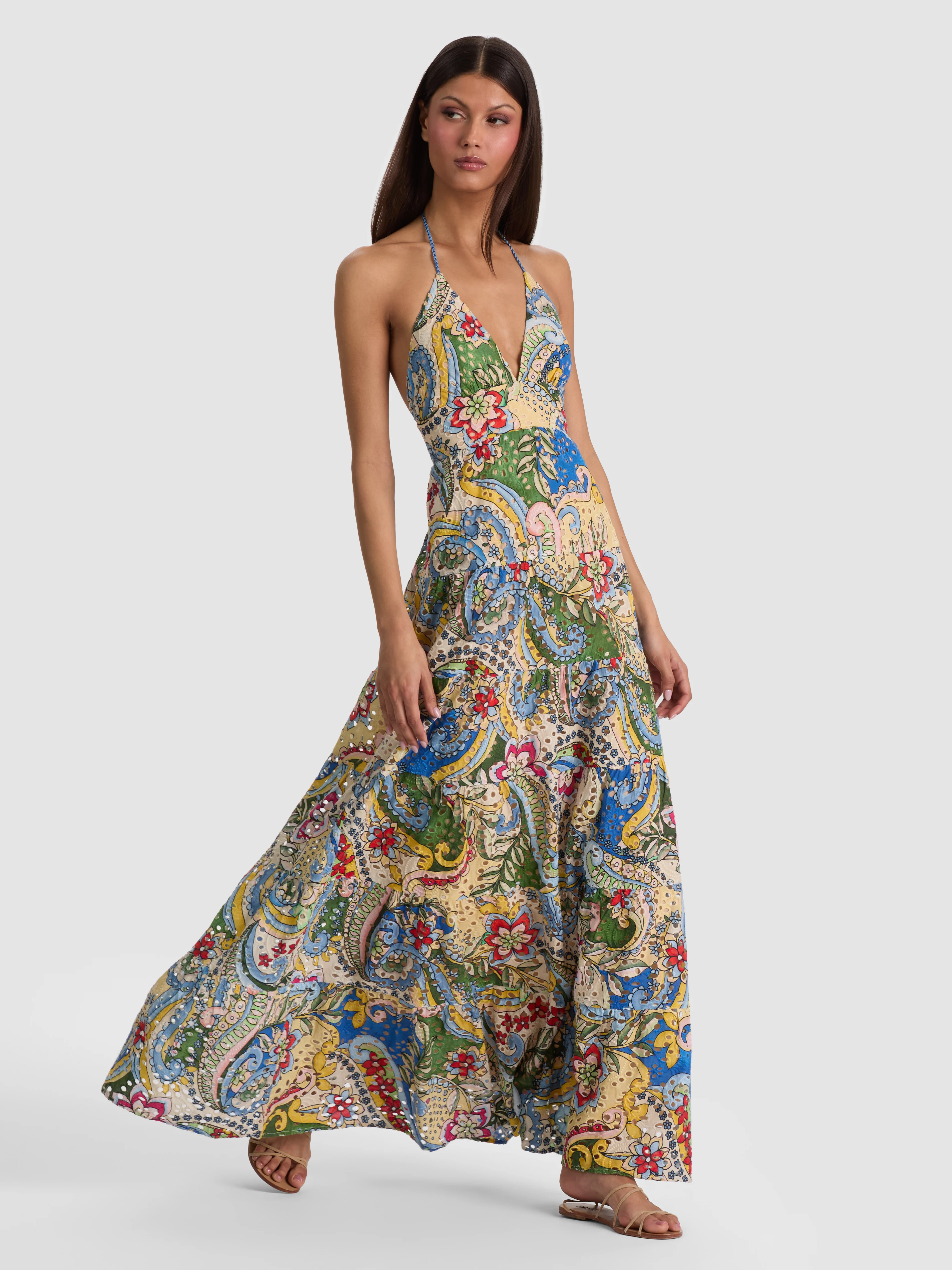 alice + olivia KAROLINA TIERED MAXI DRESS | Alice + Olivia