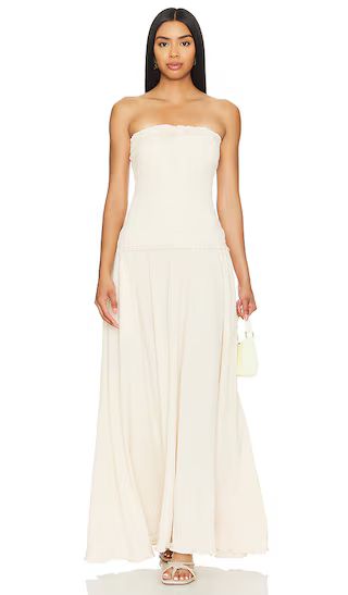 Gale Maxi Dress in Neutral Gingham | Revolve Clothing (Global)