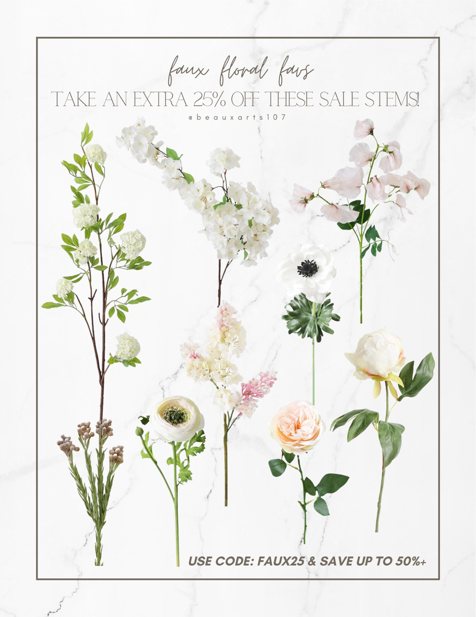 Take an extra 25% off these beautiful faux stems and save up to 50%+ off! 

#LTKSale #LTKsalealert #LTKstyletip

#LTKhome #LTKunder50 #LTKFind