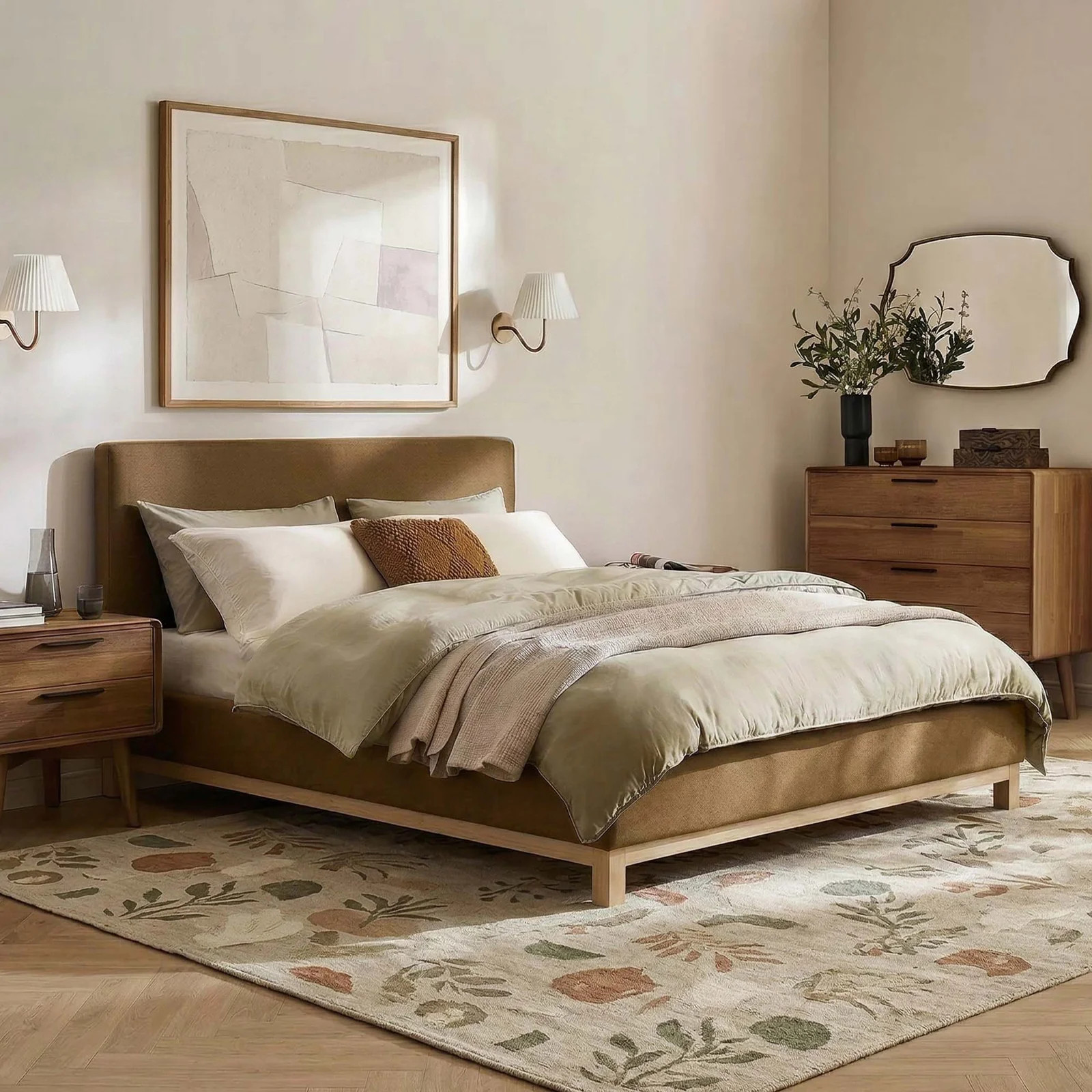 Joss & Main Velvet Upholstered Platform Bed | Joss & Main | Joss & Main