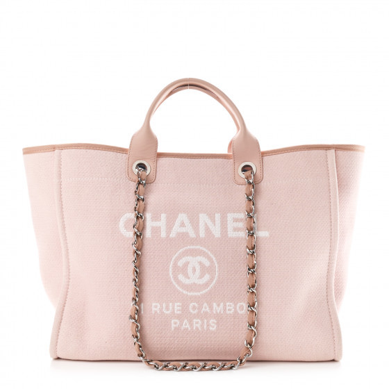 CHANEL Canvas Medium Deauville Tote Light Pink | Fashionphile