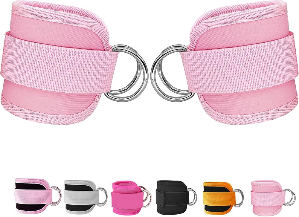 Fitness Ankle Straps for Cable Machines, 2 Pack Comfortable Adjustable Padded Ankle Wrist Cuffs, ... | Amazon (US)